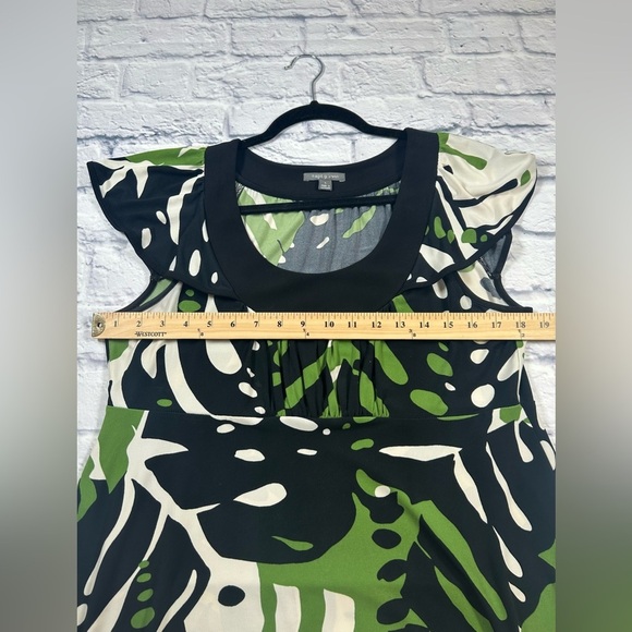 Apt. 9 Black and Green Tropical Leaf Print Dress. Size Large #summerdress - Picture 4 of 8